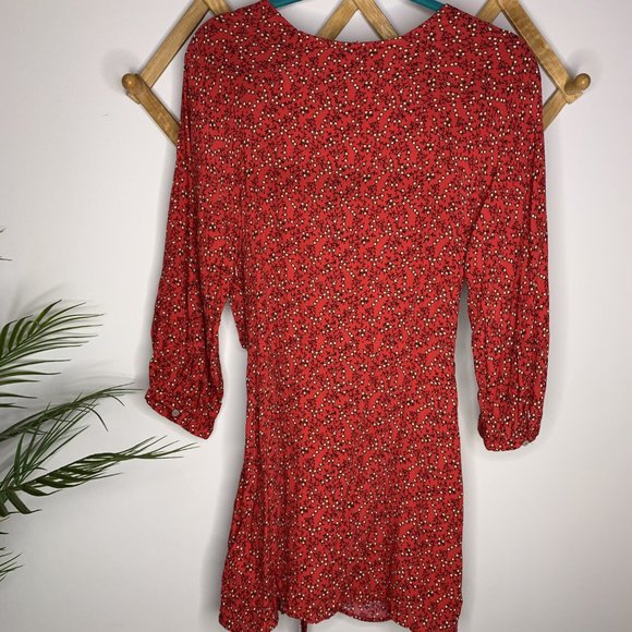 Free People Clara Floral Tunic Dress Red Small - Picture 13 of 16